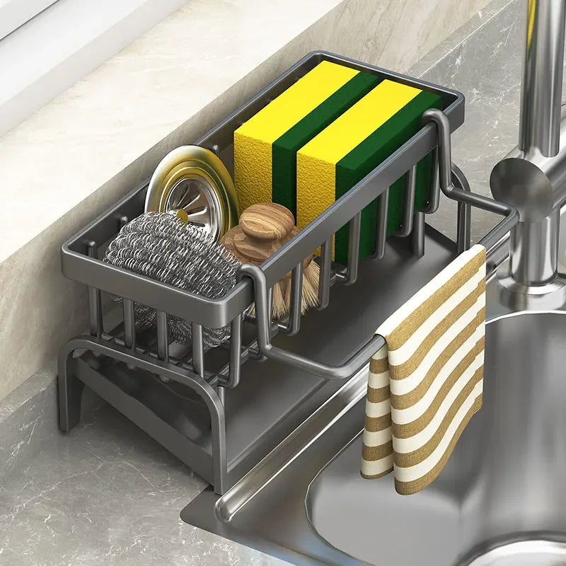 Kitchen Shelf Cleaning Cloth Storage Draining Rack Household Detergent Sponge Rack - Storage Shelf - view 4