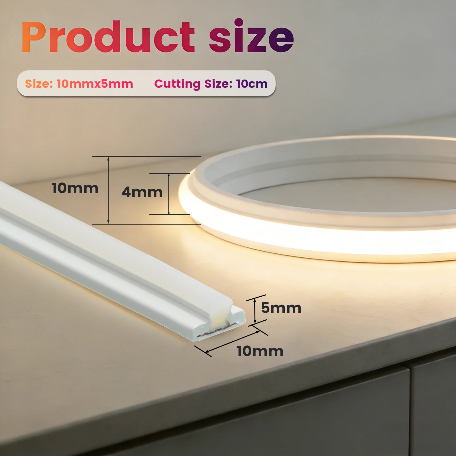 220V 240LEDs/m COB LED Strip Light 230V Dimmable RA90 Flexible IP65 FCOB Neon Tape - Kitchen Faucet - view 4
