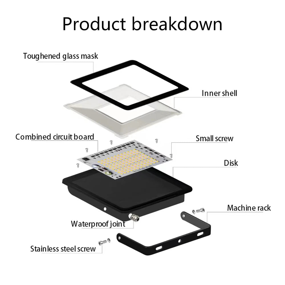 LED Flood Light 100W 50W 30W 20W 10W AC 220V Outdoor IP68 Waterproof Reflector - LED Flood Light - view 3