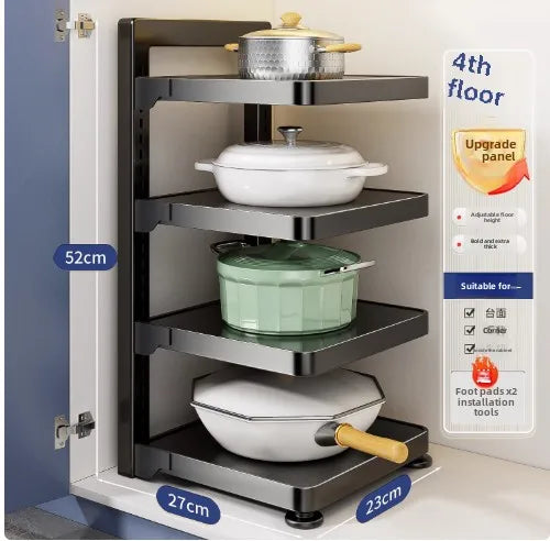 Kitchen Storage Rack Household Multi-layer Kitchen Sink Layered Pot Storage Rack - Storage Shelf - view 8