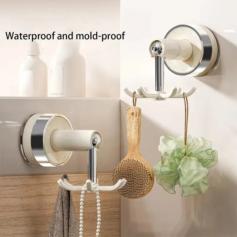 Kitchen Suction Cup Six-claw Rotating Hook Rack Household Punch-free Spatula Spoon - Storage Shelf - view 2