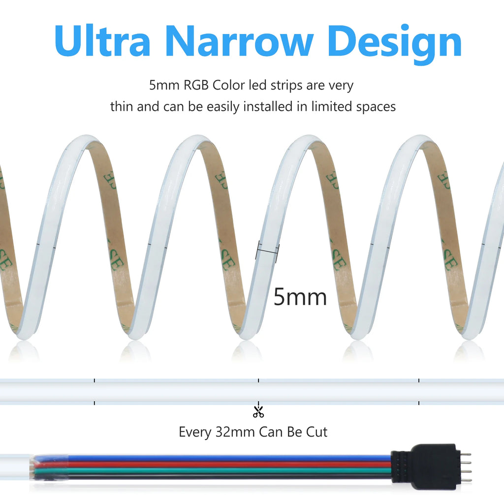 5mm RGB COB LED Strip 12V 24V 576LEDs/M RA90 RGB Colorful Led Ribbon Tape - Kitchen Faucet - view 4