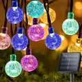 20/50/100 Led Solar String Lights Outdoor Crystal Globe Lights with 8 Modes Waterproof - Solar Light