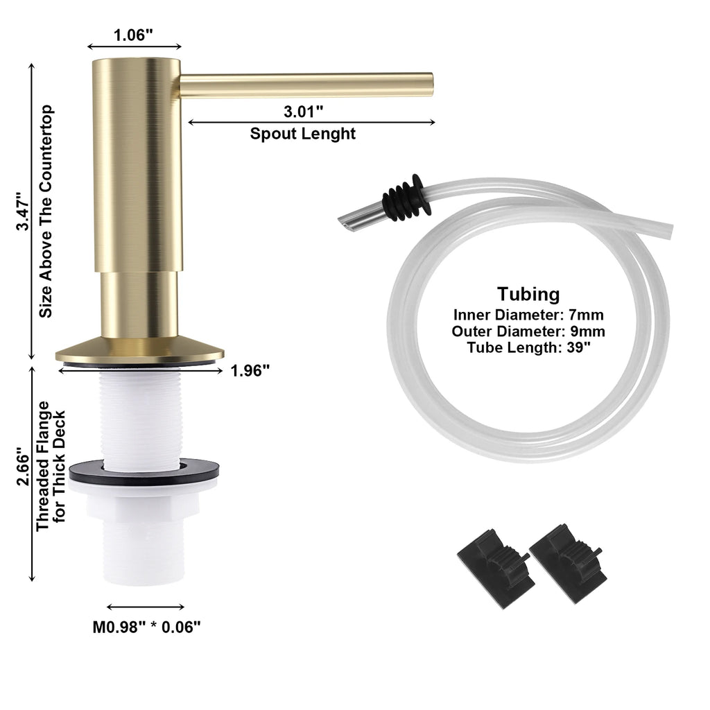 Samodra Brass Liquid Soap Dispenser Extension Tube Kit For Kitchen Accessories - Home Improvement - view 7