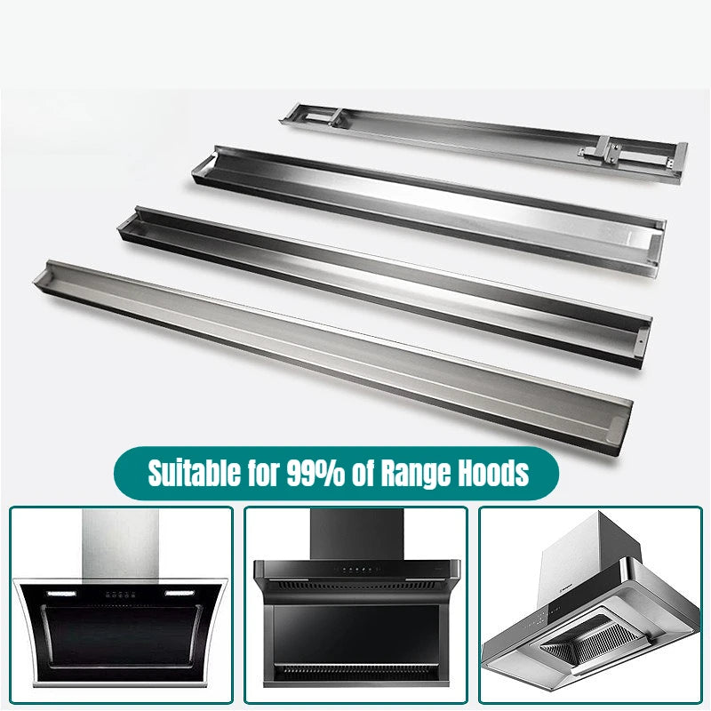 Adjustable Range Hood Oil Collecting Box Universal Stainless Steel Kitchen Range Hood - Home Improvement - view 3