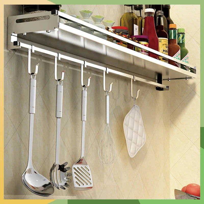 Bonderis Kichen Organizer Spices Brushed Stainless Steel Bathroom Shelf Storage Rack - Cabinet Organizer - view 3
