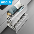 HIGOLD 600mm Kitchen Cabinet Basket Pull Drawer 800mm / 900mm 304 Stainless Steel Dish - Cabinet Organizer