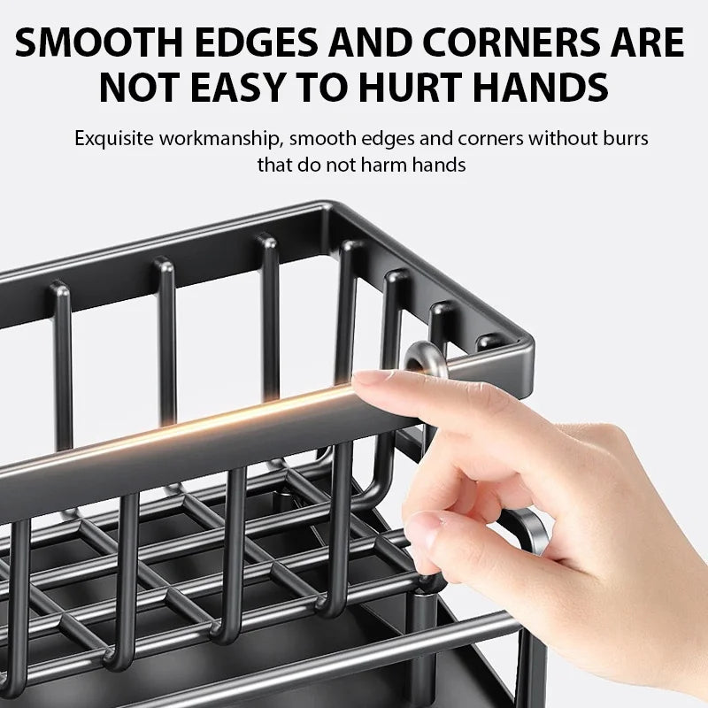 Kitchen Sink Drain Rack Organizer Plastic Desktop Self-draining Sink Shelf Soap Sponge - Cabinet Organizer - view 6