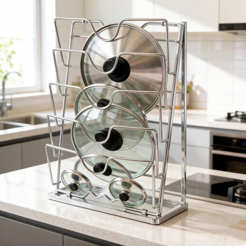 Space-saving pot lid organizer Non-slip design Safe storage of kitchen supplies - Cabinet Organizer - view 8