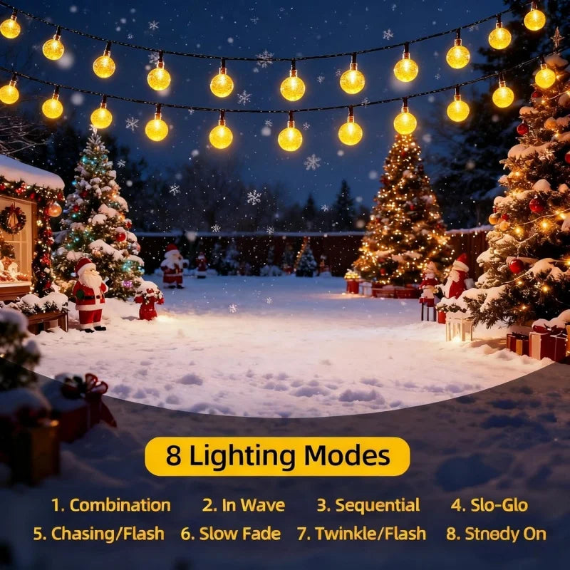 4 Colors Options Solar Globe String Lights Outdoor Waterproof Fairy Lights with 8 Modes - Solar Light - view 3