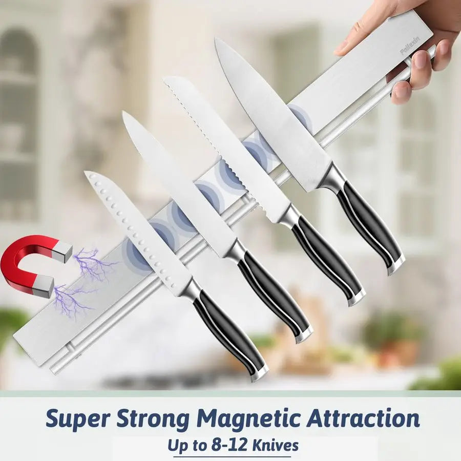 Inch Magnetic Knife Holder for Wall Stainless Steel Magnet Knife Strip No Drill with - Organizer - view 4