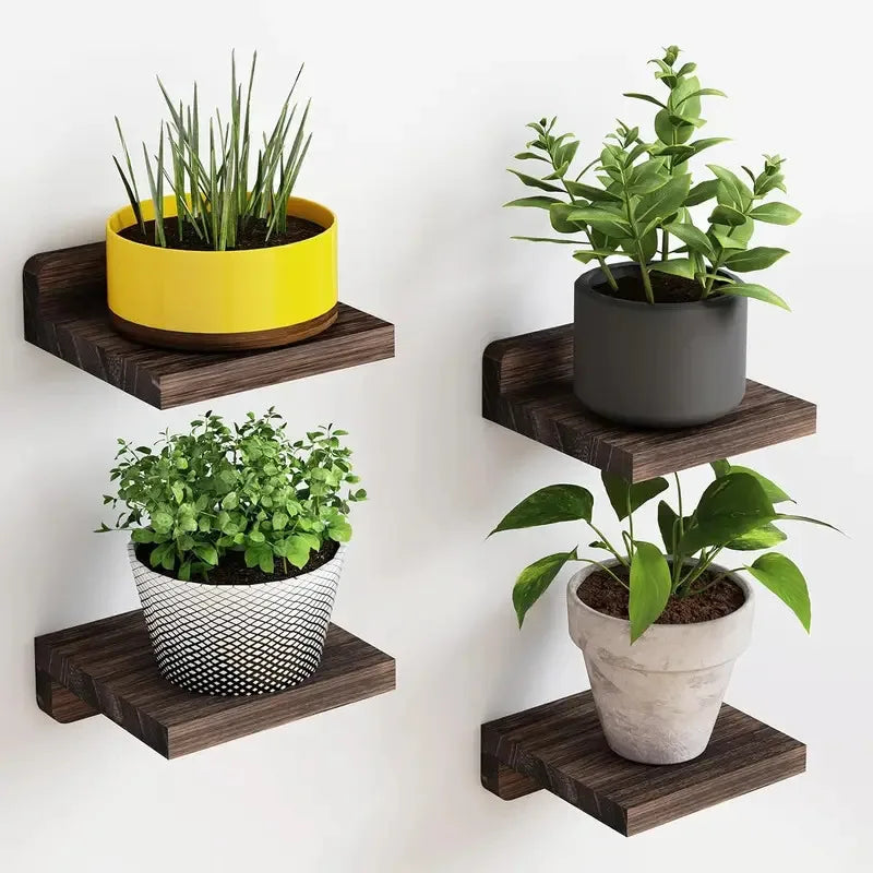 4Pack Small Floating Shelves for Wall, Wood Shelf 5 Inch Display Ledges Room Decor - Storage Shelf - view 2