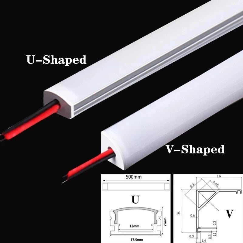 1-30 PCS LED rigid strip DC12V 50CM 20 inch SMD5730 36LEDs U/V-shaped flat LED - Home Improvement - view 2
