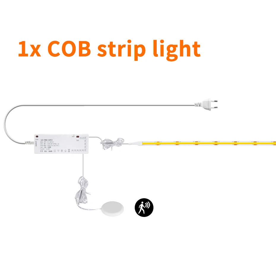 24V Ultra-Thin COB LED Tape Light 320LEDs/m with PIR Motion Control for Under Cabinet - Kitchen Faucet - view 8