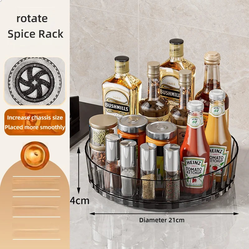 360 Rotating Storage Rack Kitchen Storage Spice Rack Non-Slip Cabinet Kitchen Bathroom - Cabinet Organizer - view 8