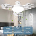 LED Smart Silent Fan Light with E27 Screw Creative 3/4/5 Head Remote-Controlled - Home Improvement