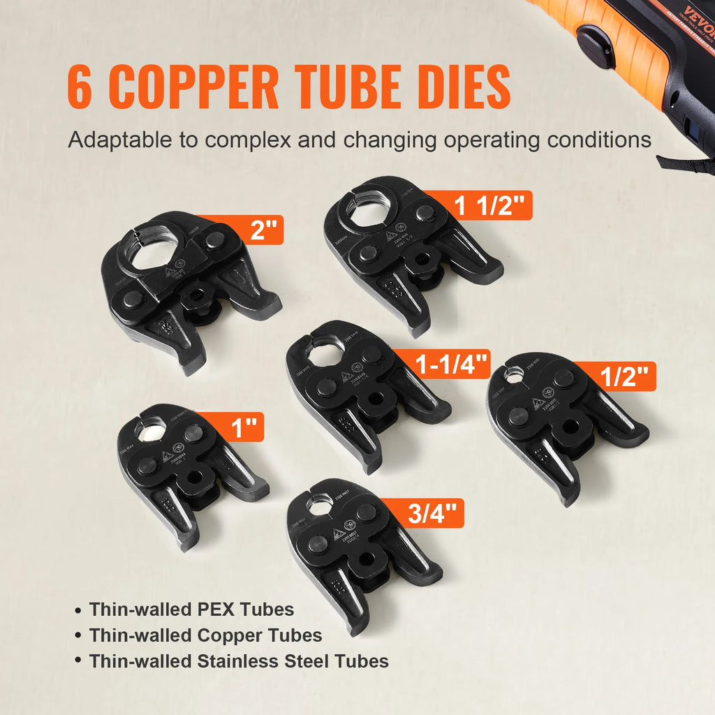 SucceBuy 18V Electric Pipe Press Tool For 1/2 to 2 inch Stainless Steel 6 - Home Improvement - view 3