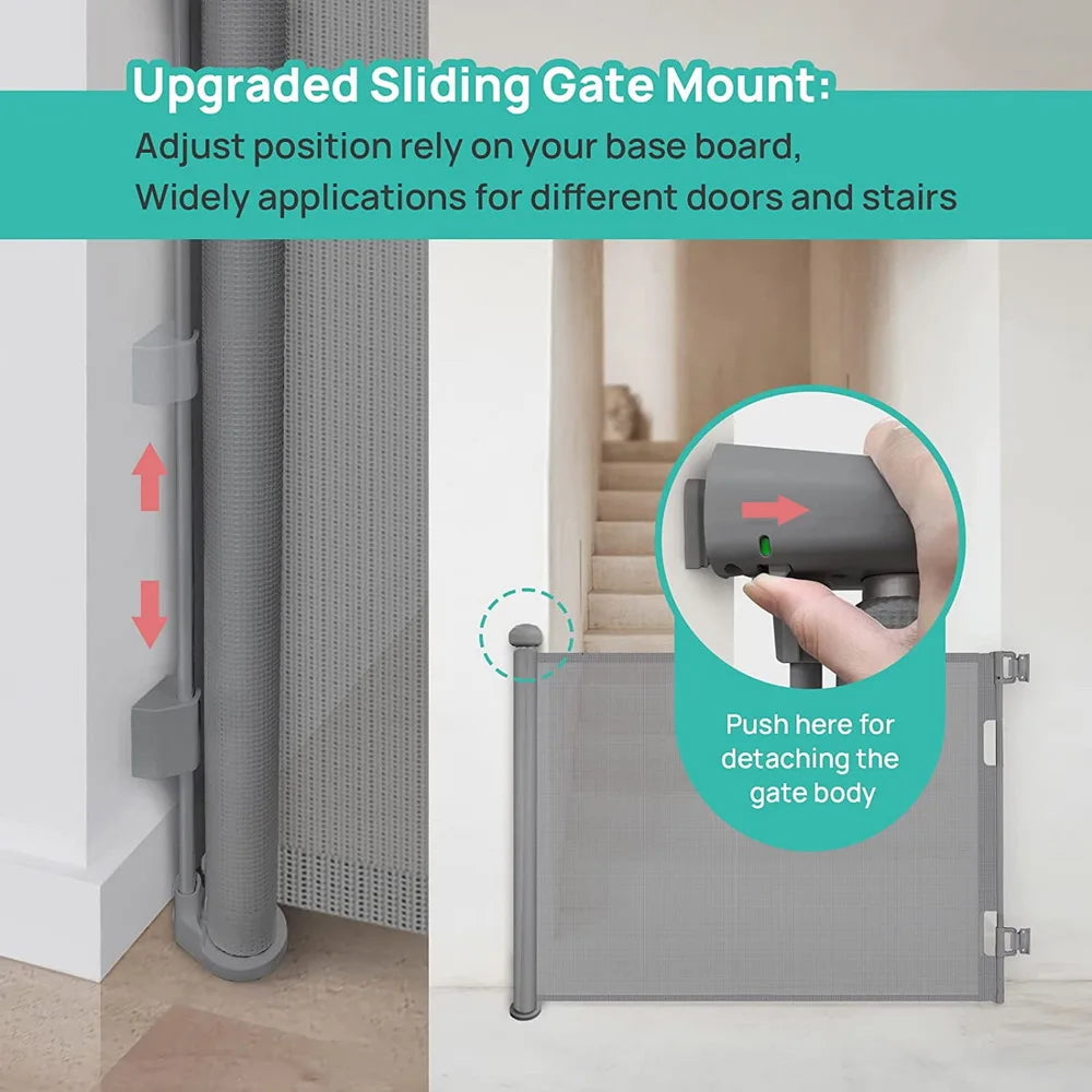 Retractable Baby Safe Doorways 71" Wide Baby Gate Child Safety Gate For Doorways Stairs - Safety Gate - view 4
