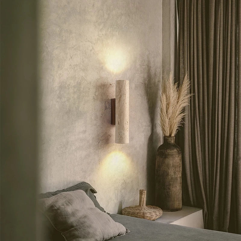 IWHD Wood Canopy LED Wall Lights Bedroom Bedside Lamp Sconce Nordic Modern Simple Yellow - Wall Light - view 4
