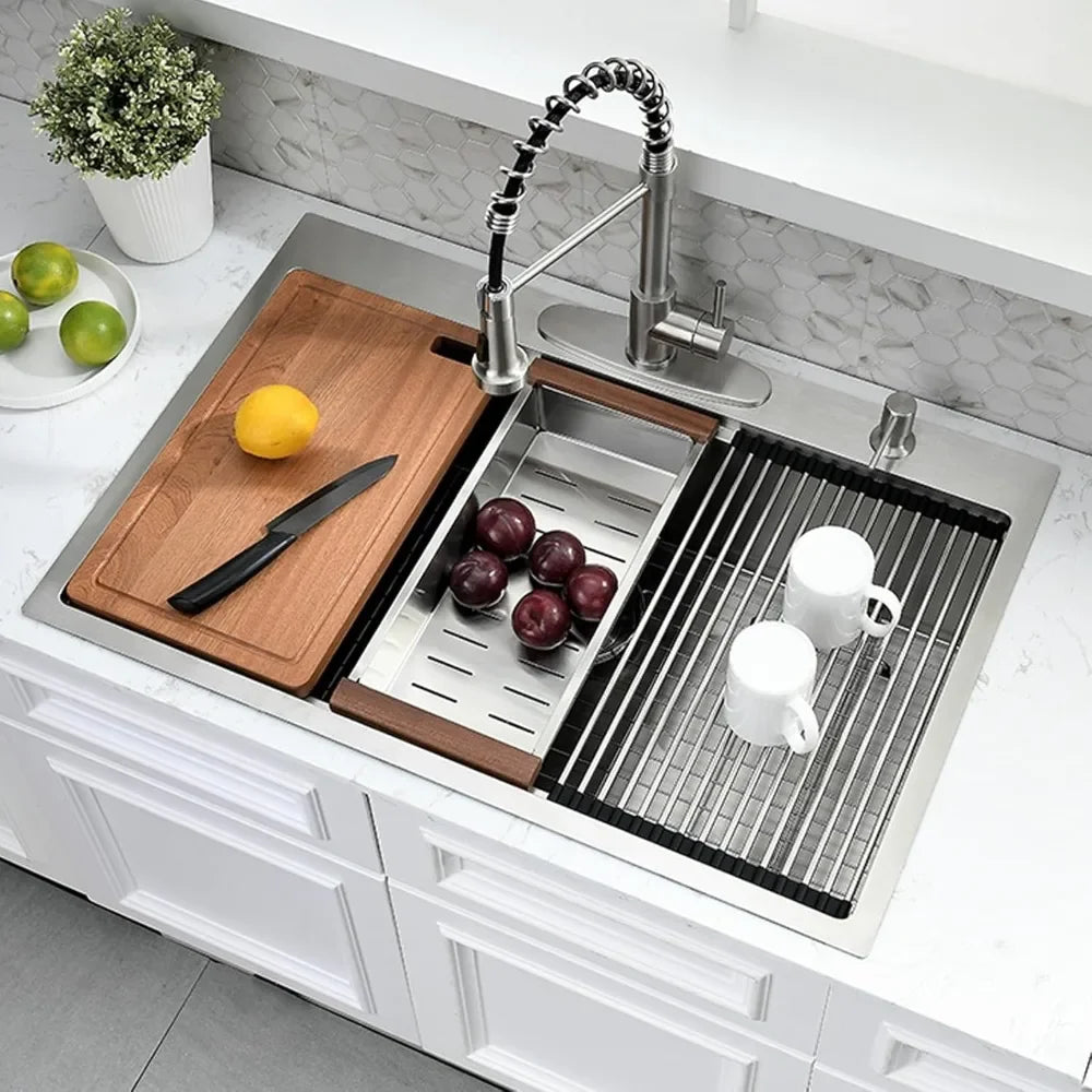 Bestseller33 x 22 Drop In Kitchen Sink with Faucet Combo - 33x22 Drop In - Kitchen Faucet - view 3