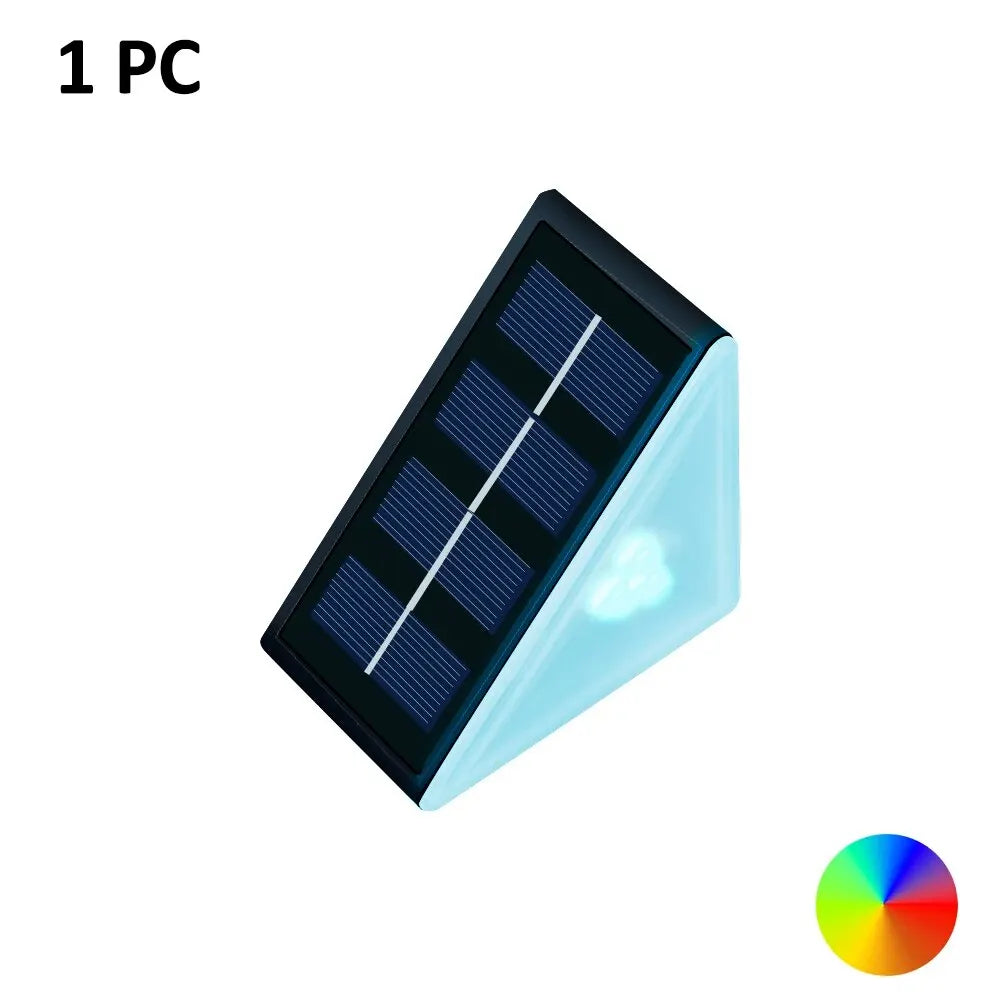 Outdoor Solar Step Lights Warm White RGB Triangle IP67 Waterproof Auto on Decoration Deck - Solar Light - view 8