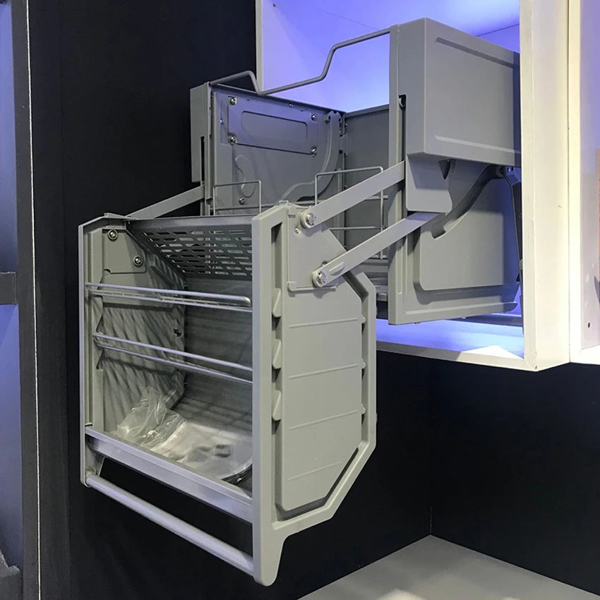 Refrigerator top cabinet double body lifting pull basket double layer hanging cabinet - Cabinet Organizer - view 4