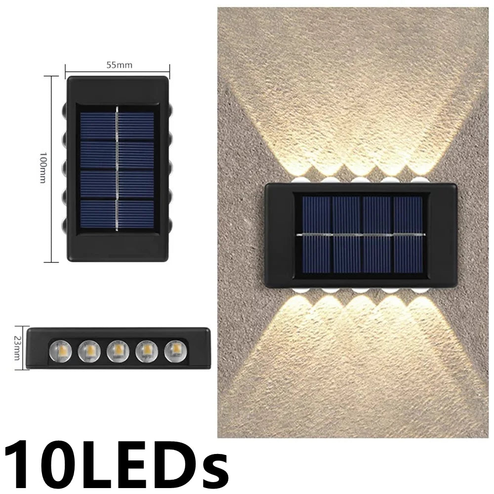 Solar Wall Lamp Outdoor 4/10/16LEDs Warm Light Waterproof Up And Down Luminous - Solar Light - view 7