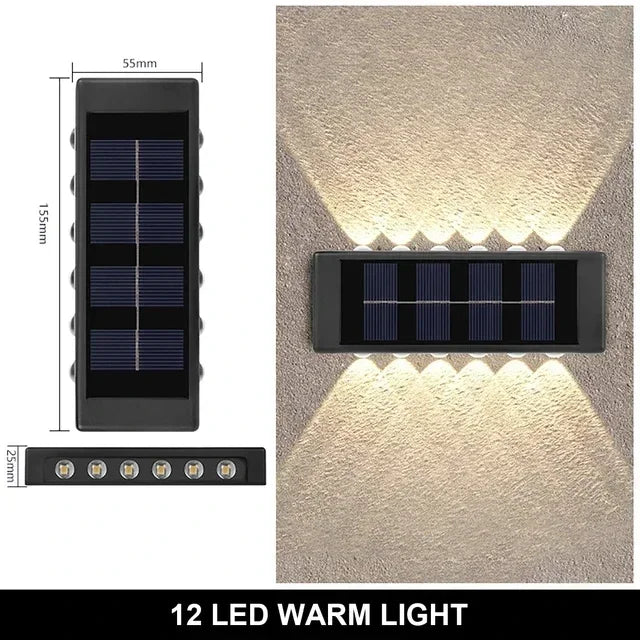 Solar Outdoor Wall Light 2-12 LED Waterproof Garden Light Balustrade Decorative - Solar Light - view 8