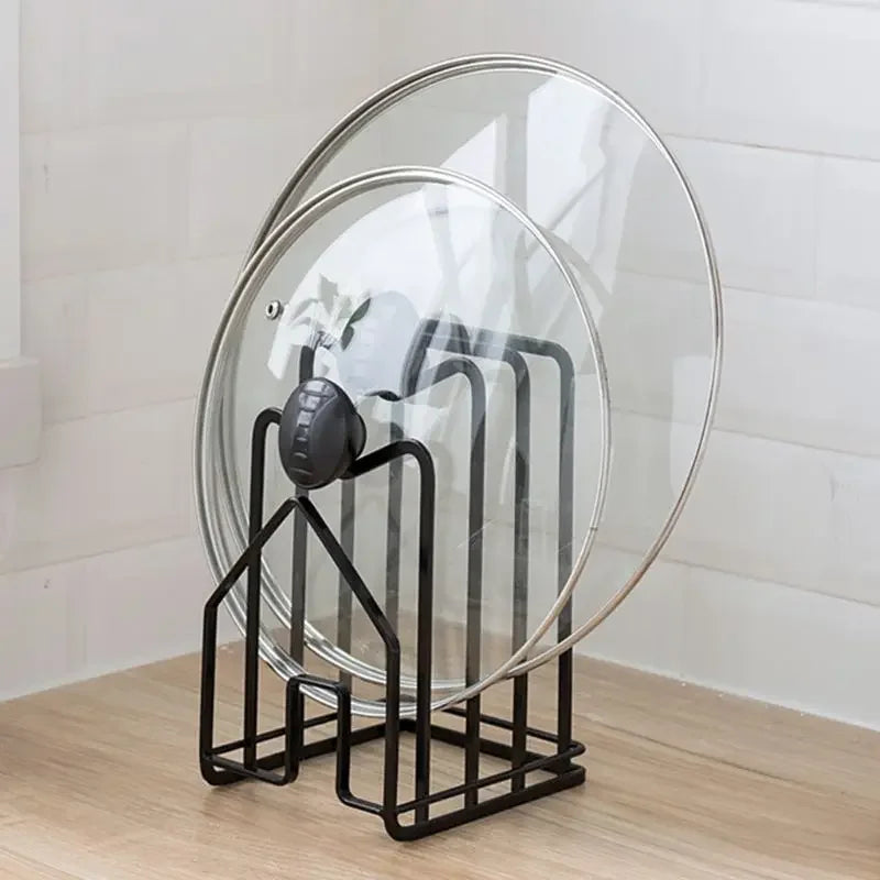 Iron Art Rack Shelf Multi Layer Space Saving Organizer Cutting Board Pot Lid Plates - Cabinet Organizer - view 2