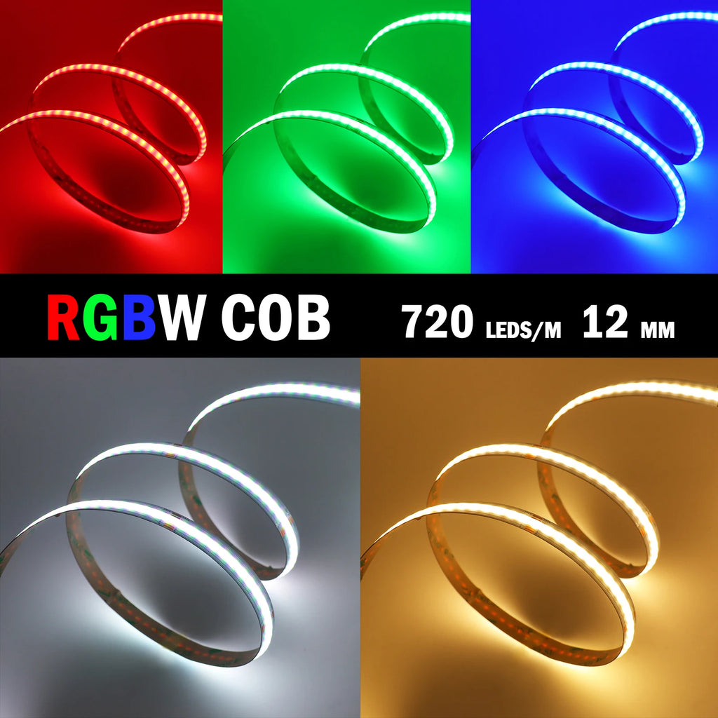 DC 24V RGBW RGBWW 5pin COB LED Strip 10M 672LEDs/M RA90 High Density Room - LED Strip Light - view 3