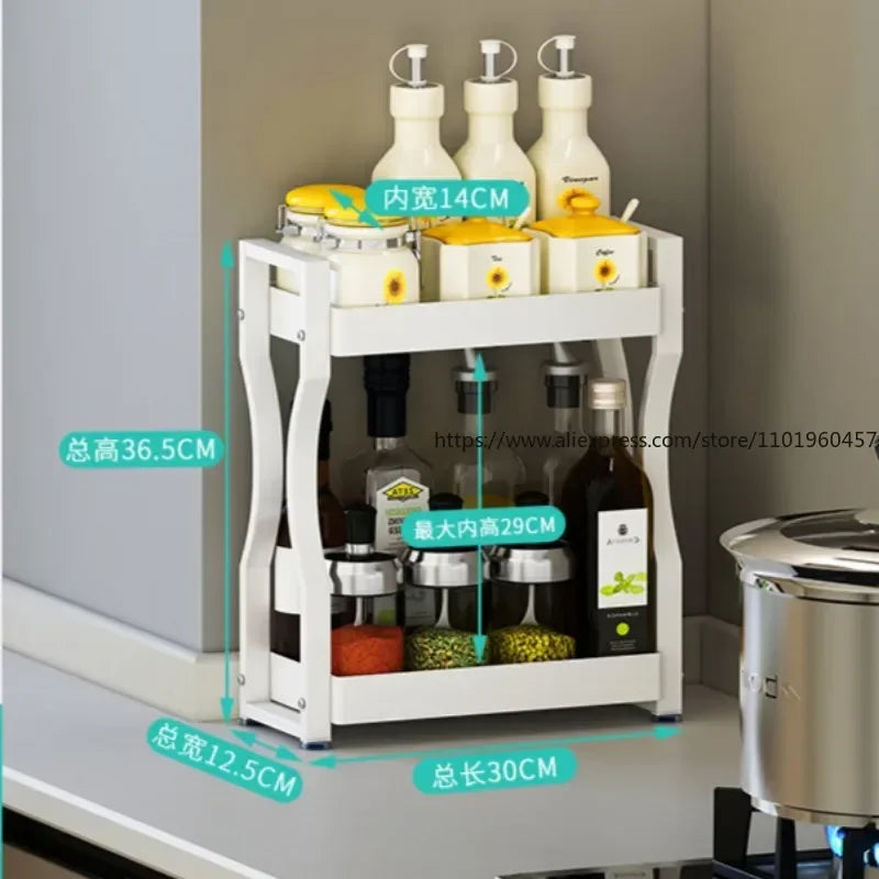 Kitchen Rack Spice Rack Countertop Small Seasoning Oil Salt Sauce Vinegar Storage Rack - Storage Shelf - view 6