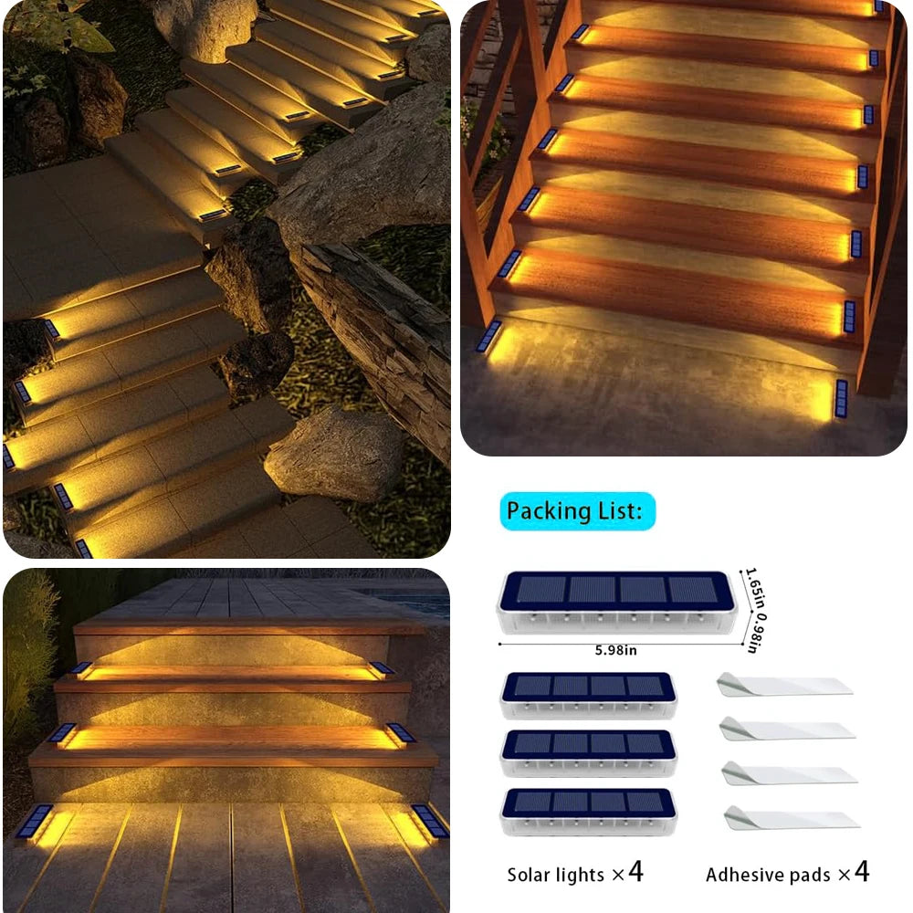 Outdoor Solar Deck Lights LED Waterproof IP68 Step Sidewalk Stair Garden Auto On/Off Solar - Solar Light - view 8
