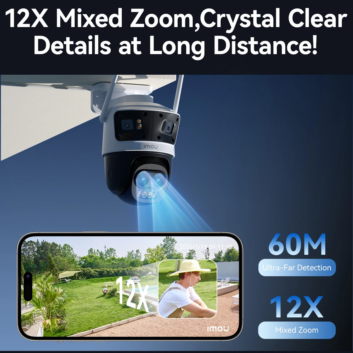 IMOU Cruiser Pano Z 13MP WiFi Camera 5G 12x Mixed Zoom AI Tracking Human - Security Camera - view 4
