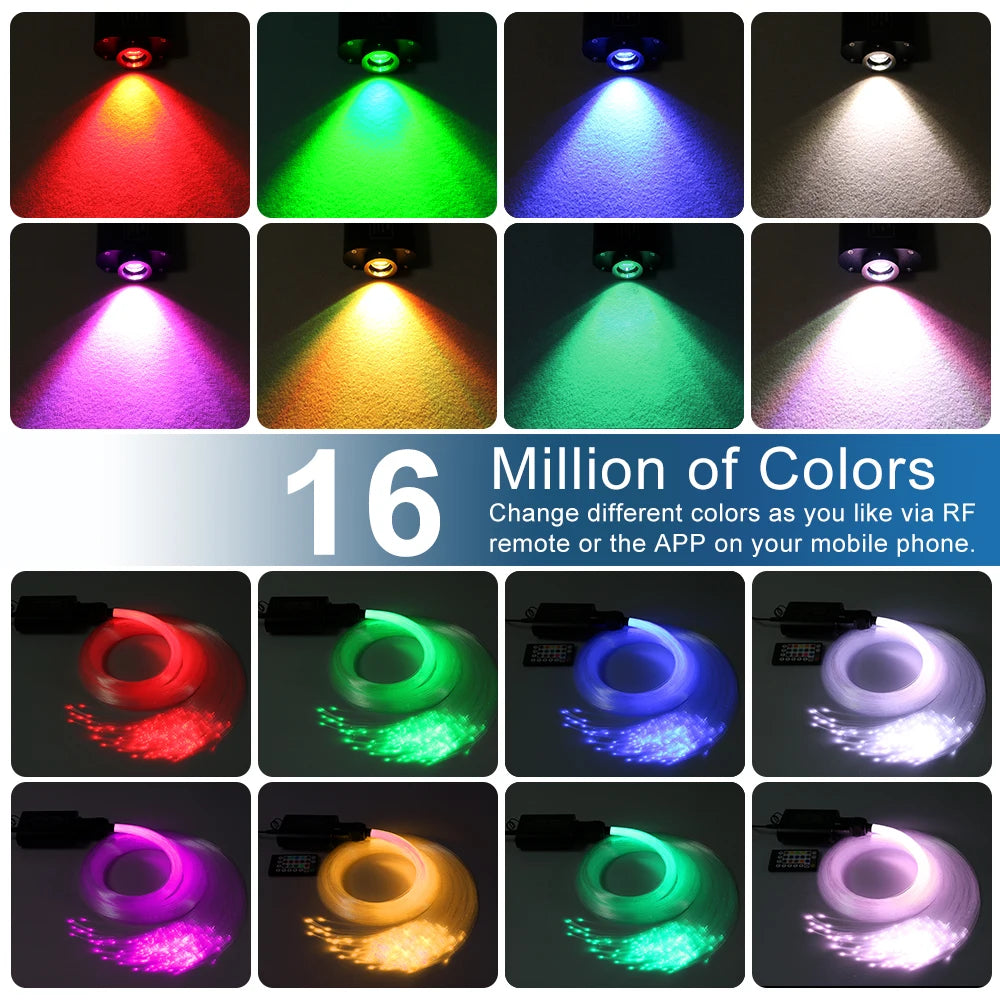 16W RGBW Fiber Optic Star Ceiling Light Kit Sound Activated APP Starry Sky Fiber - Home Improvement - view 5