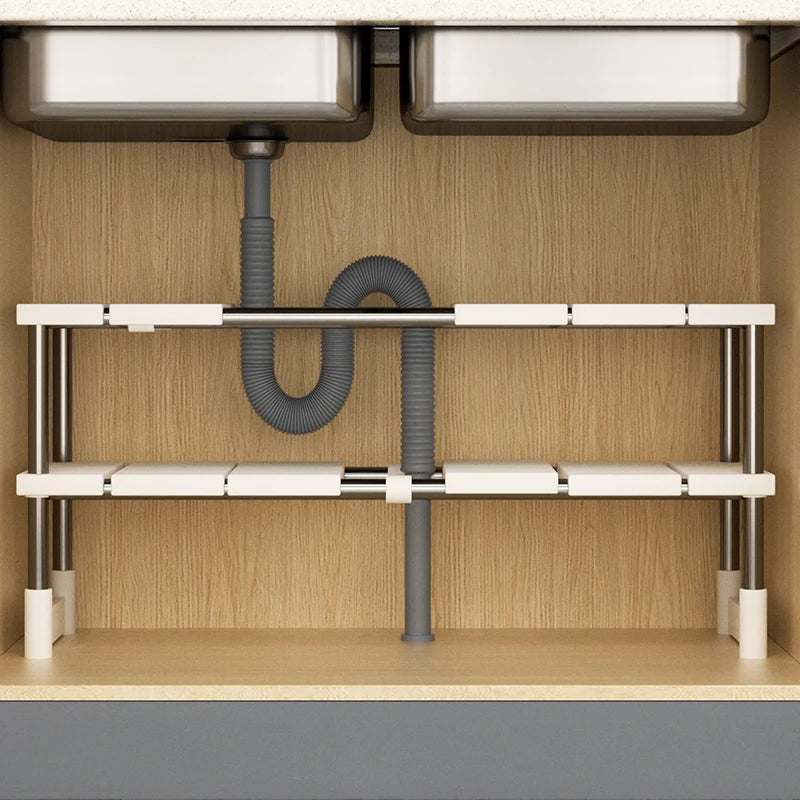 Multi Functional Stretchable Kitchen Storage Organizer Holder Rack for Space Saving - Cabinet Organizer - view 4