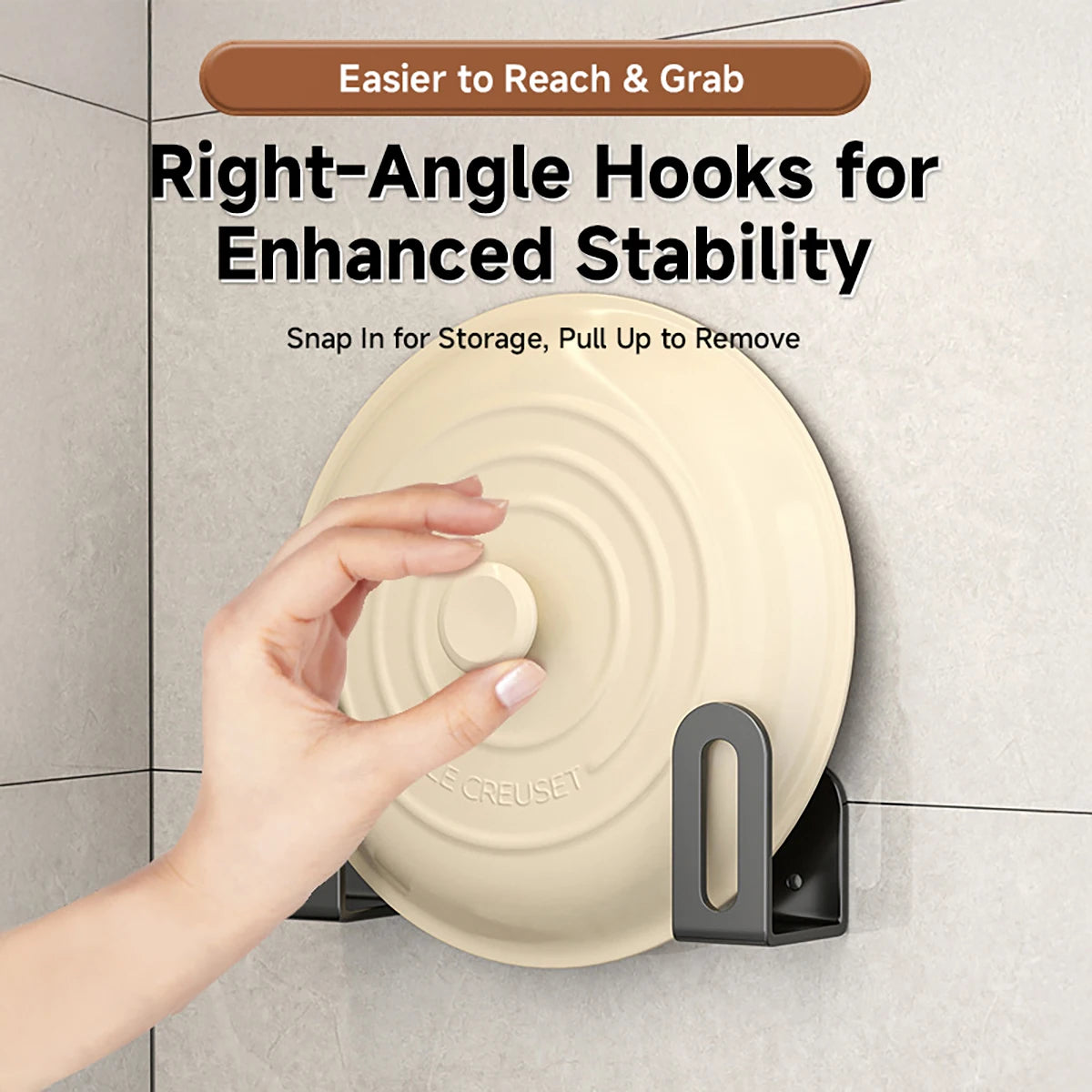 2PCS Strong Adhesive Wall-Mounted Kitchen Organizer, Right-Angle Hook Design, for - Cabinet Organizer - view 2