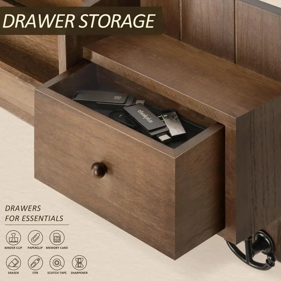 Vision Key and Mail Holder Wall Mount Mail Organizer Wall Mount with Storage Hooks - Cabinet Organizer - view 3